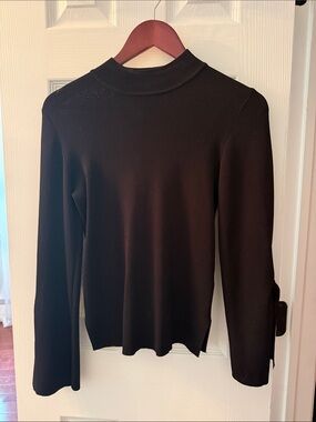 Tea Collection Black Long-Sleeve Mock Neck Tee